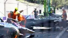 Los coches de Sam Bird y Edoardo Mortara tras el accidente