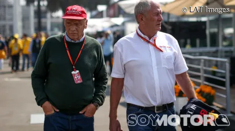 Marko y Lauda en el GP de México 2019.
