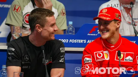 David Coulthard y Michael Schumacher en Australia 2002