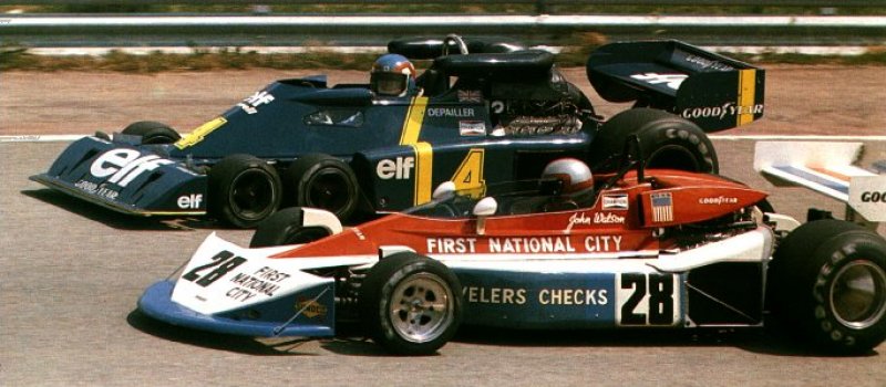 John Watson, Penske Pc3; Patrick Depailler, Tyrrell P34, año 1976