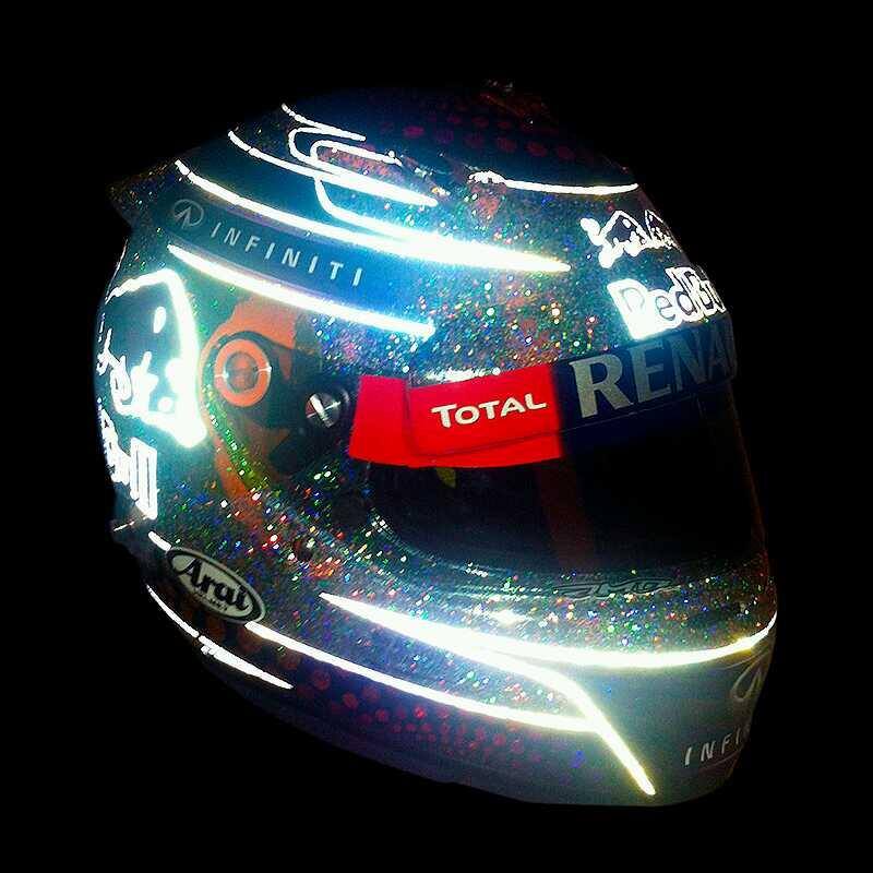 Brillo del casco de Sebastian Vettel para Marina Bay