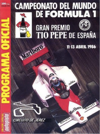 Programa del GP de España de F1 1986 en Jerez