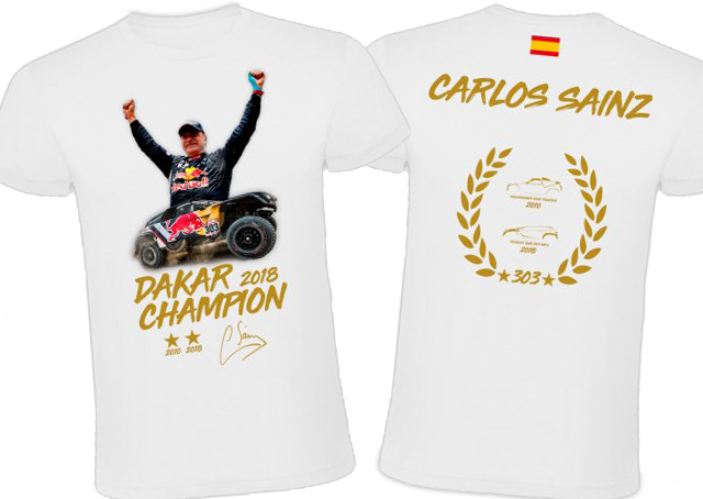 Camiseta Carlos Sainz campeón Dakar 2018 - Shop.soymotor.com
