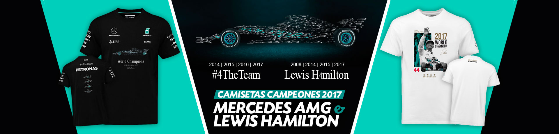 Camiseta oficial Mercedes y Lewis Hamilton