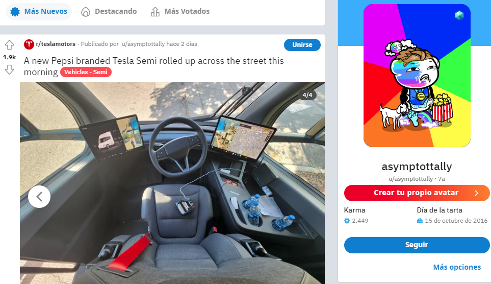Interior Tesla Semi - SoyMotor.com