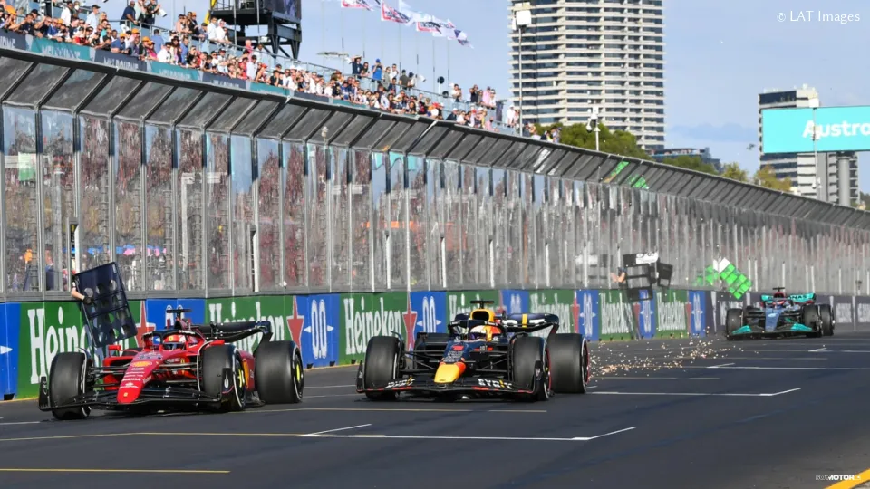 Verstappen y Leclerc en Australia 2022.