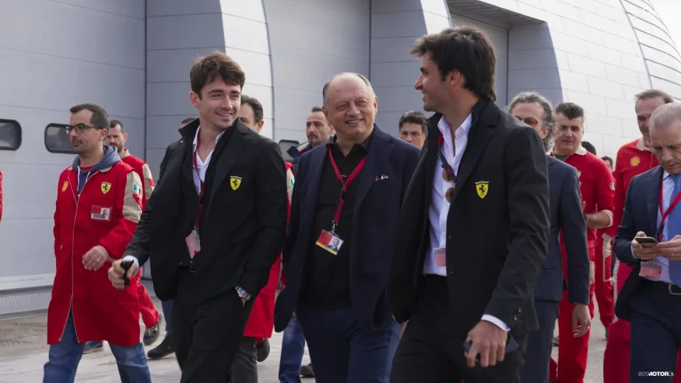 Frédéric Vasseur con Charles Leclerc y Carlos Sainz