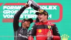 Lewis Hamilton y Charles Leclerc, en el podio del GP de Austria