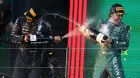 Fernando Alonso y Lewis Hamilton, en el podio del GP de Australia