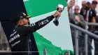 Lewis Hamilton, en el podio del GP de Gran Bretaña