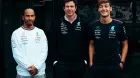 Lewis Hamilton, Toto Wolff y George Russell