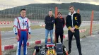 Daniil Medvedev, Alexander Albon y Daniil Kvyat en una carrera de karting