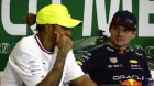 Lewis Hamilton y Max Verstappen en la rueda de prensa del GP de México