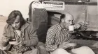 Stirling Moss y el organizador de la prueba, Jim Gavin