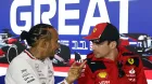Lewis Hamilton y Charles Leclerc en Silverstone
