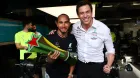 Lewis Hamilton y Toto Wolff en Brasil