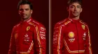 Carlos Sainz y Charles Leclerc con la nueva indumentaria de Ferrari para 2024