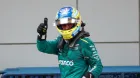 Fernando Alonso 'celebra' su tercera posición de salida para el Sprint del GP de China