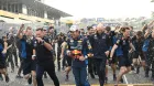 Sergio Pérez celebra el doblete de Red Bull en Japón
