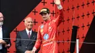 Charles Leclerc en el podio de Imola