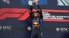 Max Verstappen celebra su victoria en Imola