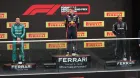 Fernando Alonso, Max Verstappen y Lewis Hamilton en su último podio juntos