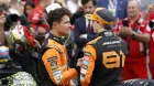 Lando Norris y Oscar Piastri al acabar la carrera en Monza