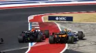 Lando Norris y Max Verstappen en la acción de la polémica en Austin