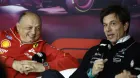 Frédéric Vasseur y Toto Wolff en la rueda de prensa previa al GP de Las Vegas