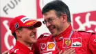 Michael Schumacher y Ross Brawn en Suzuka 2004