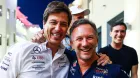 Toto Wolff y Christian Horner en Abu Dabi