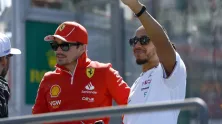 Charles Leclerc y Lewis Hamilton en el GP de Australia