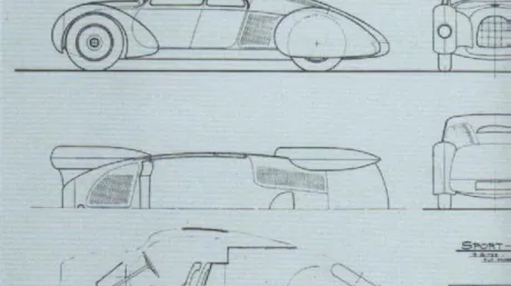 Solamente varios bocetos denotan la existencia de este proyecto, actualmente en el archivo Porsche - SoyMotor.com