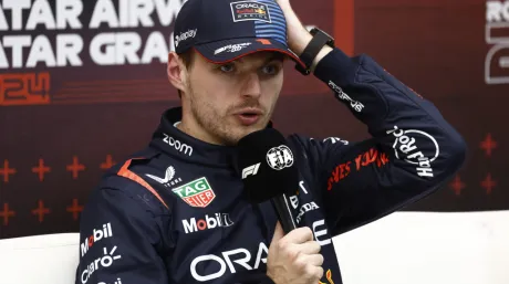 Max Verstappen en la rueda de prensa posterior a la clasificación del GP de Catar 