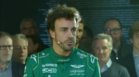 Fernando Alonso, en la presentación del AMR23