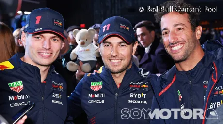 Max Verstappen, Sergio Pérez y Daniel Ricciardo en Nueva York