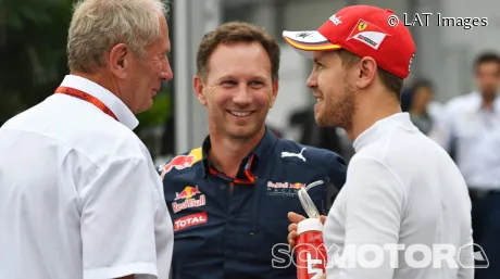 Helmut Marko y Sebastian Vettel