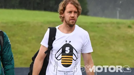 Sebastian Vettel con una camiseta de abejas.