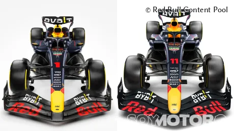 Comparativa frontal RB20 y RB19