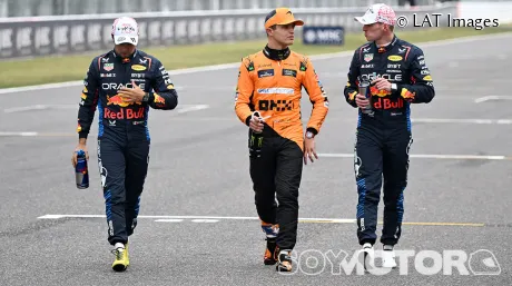 Sergio Pérez, Lando Norris y Max Verstappen tras la clasificación del GP de Japón F1 2024 - SoyMotor.com