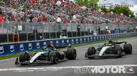 Lewis Hamilton y George Russell en Canadá