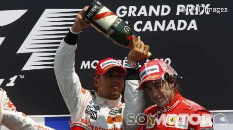 Lewis Hamilton y Fernando Alonso en Canadá 2010