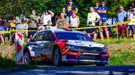 Efrén Llarena y Sara Fernández en el Barum Rally