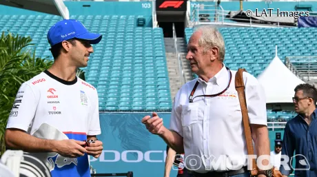 Helmut Marko y Daniel Ricciardo en Miami