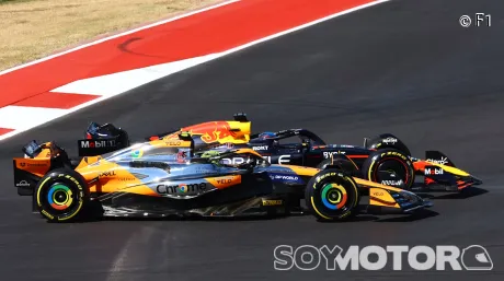 Max Verstappen y Lando Norris en Austin