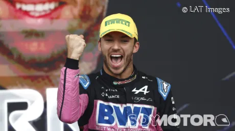 Pierre Gasly celebra su tercera posición en Brasil