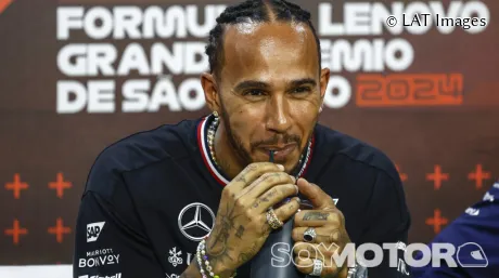 Lewis Hamilton en la rueda de prensa del GP de Brasil