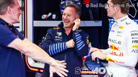 Max Verstappen, junto a Jos Verstappen y Christian Horner