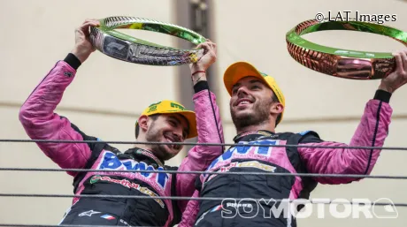 Pierre Gasly y Esteban Ocon en el podio de Brasil