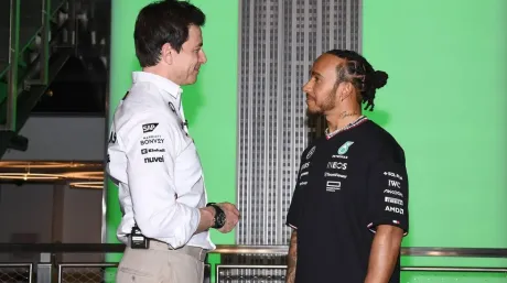 Lewis Hamilton y Toto Wolff en Nueva York